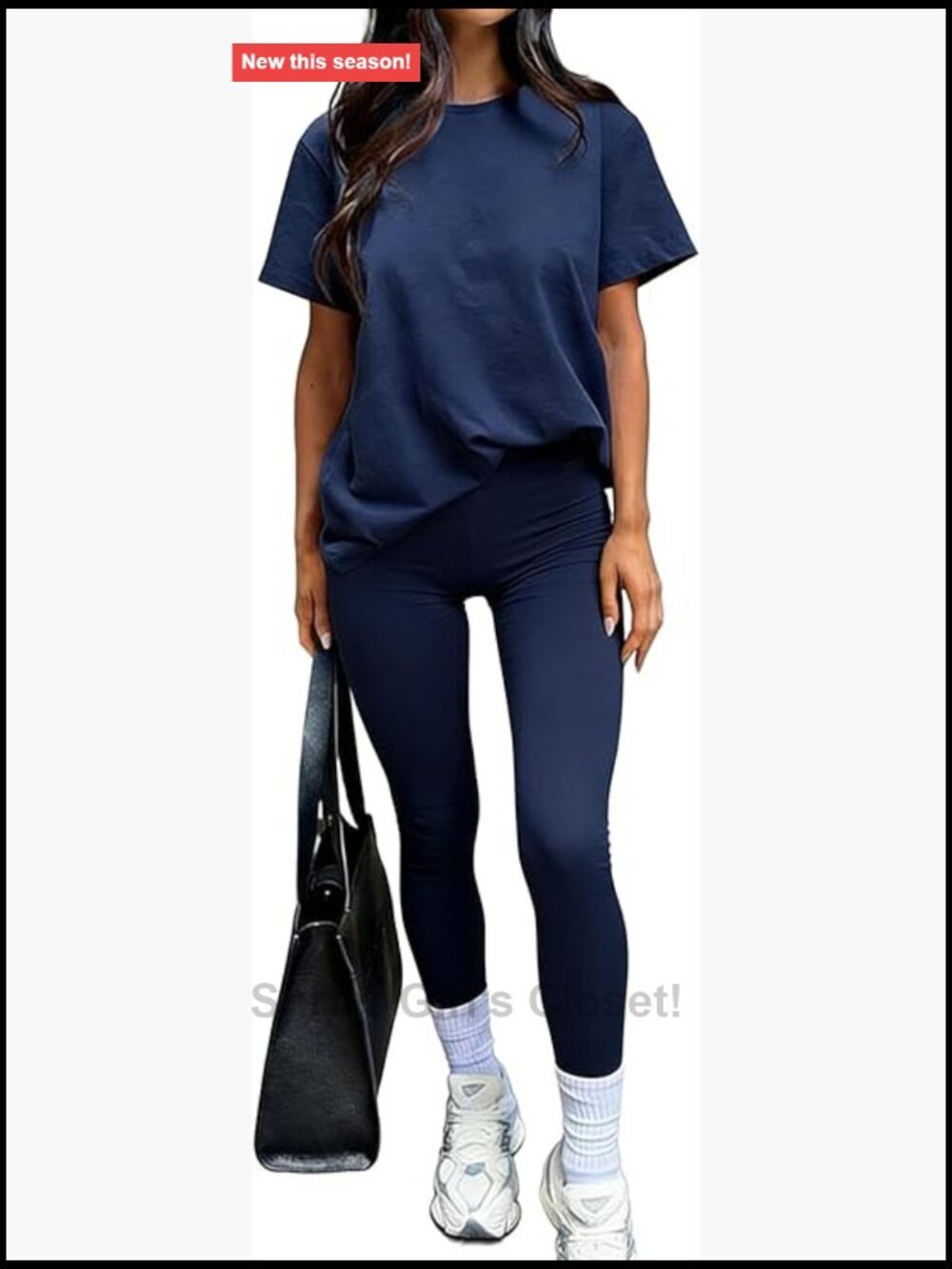 2 Piece Loungewear Set High Waisted Loose T Shirt Long Pants Soft Stretchy